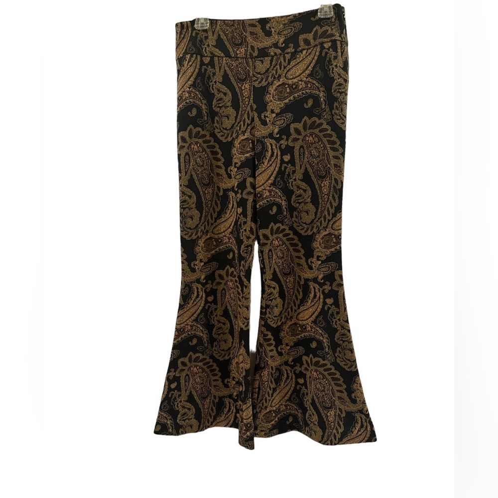 Anthropologie Viviana Jacquard Flared 
Trousers Size 8 Paisley Tapestry